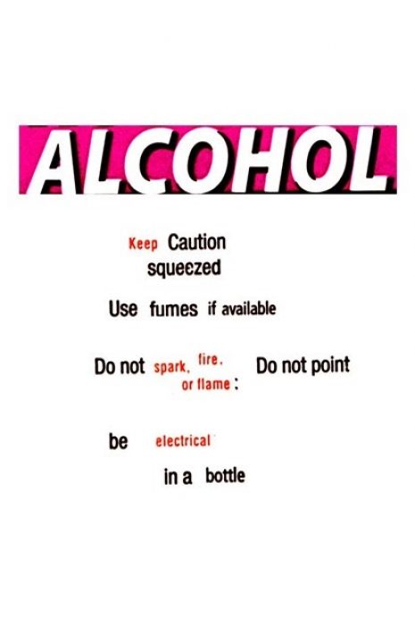 A collage showing the word ALCOHOL on a pink background